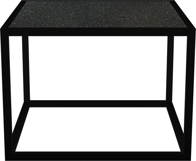 Black Linear Side Table Square